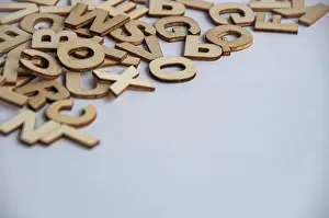 Educational Institution Prints: Alphabets on with cover background with customizable space for text
