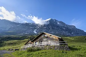 Bernese Oberland Scenery Prints: Alpine hut and summit of the Eiger
