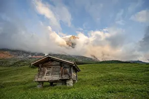 Mountainous Region Switzerland Prints: Alpine huts and alpine meadows
