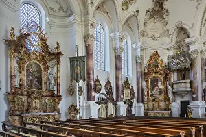 Empty Altar Room Photo Prints: Side altars and pulpit, St. Andreas