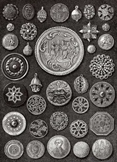Antique Tableware Prints: Alte Knoepfe