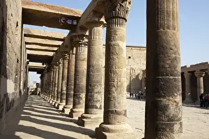 Aswan Egypt Landmark Prints: Ancient columns in the temple complex of Philae