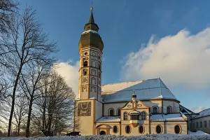 Andechs Monastery Winter Sunset Prints: Andechs Monastery in winter, sunset