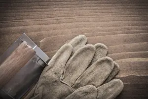 Construction Industry Equipment Prints: Angle former and protective glove