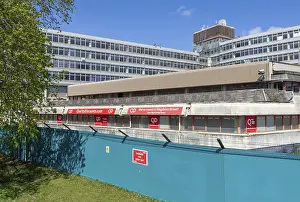 Prints of Anglia Square 1960s brutalist architecture of shopping and office development cleared for demolition, Norwich, Norfolk, England, UK Brutalist Architecture Prints: Anglia Square 1960s Brutalist Print, Norwich, England