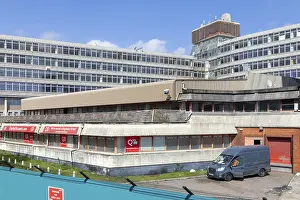 Prints of Anglia Square 1960s brutalist architecture of shopping and office development cleared for demolition, Norwich, Norfolk, England, UK Brutalist Architecture Prints: Anglia Square 1960s Brutalist Architecture Print, Norwich