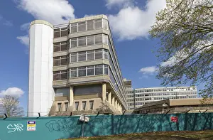 Prints of Anglia Square 1960s brutalist architecture of shopping and office development cleared for demolition, Norwich, Norfolk, England, UK Brutalist Architecture Prints: Anglia Square 1960s Brutalist Architecture Print, Norwich
