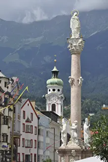 European Urban Landmark Prints: Anna's Column, Monument, Statue