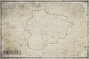Prints of Antique Map of Andorra on Aged Paper, Historical Map Andorra Prints: Antique Map of Andorra on Aged Paper Print, Historical Map