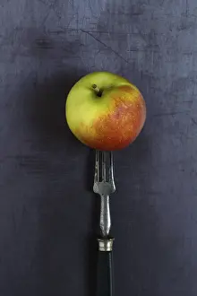 Vitamin C Fruits Prints: Apple on fork, Germany