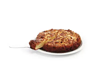 Cute Food Photography Prints: Apple pie, slice on a pie server