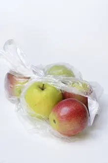 Plastic Bag Packaging Prints: Apple in plastic bag, packaging