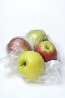 Plastic Bag Waste Prints: Apple in plastic bag, packaging