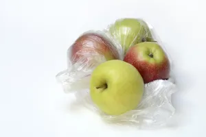 Plastic Bag Waste Prints: Apple in plastic bag, packaging