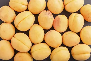 Balanced Nutrition Concept Prints: Apricots pattern on black background