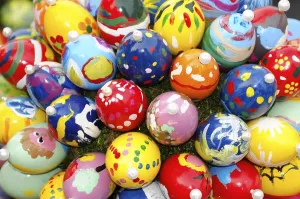 Easter Eggs Germany Prints: Painted Easter eggs, Easter fountain