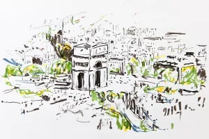 Paris France Architecture Prints: Arc de Triomphe, Triumphal Arch