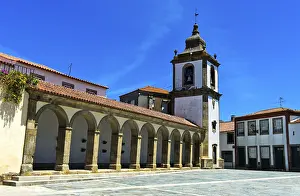 Old Town Square Europe Prints: Arcade and clock tower on the central square of the Republic