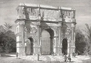 19th Century Print of The Arch of Constantine