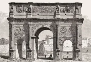 European Tourist Attractions Map Prints: The Arch of Constantine, Via triumphalis
