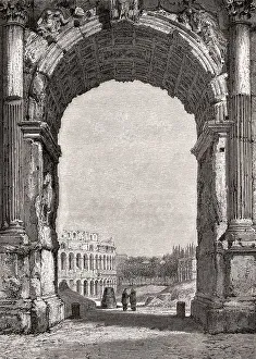 Abandoned Roman Ruins Prints: The Arch of Constantine, Via triumphalis