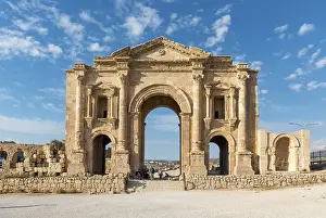 Jordanian Ruins Complex Prints: Arch of Hadrian, Jerash, Jordan