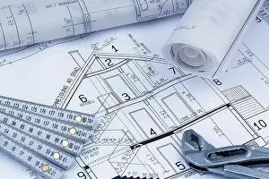 New Home Construction Prints: An architect's plan for the construction of a new home