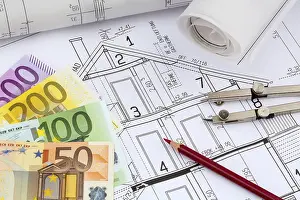 New Home Construction Prints: An architect's plan for the construction of a new home