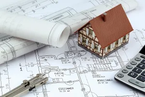 New Home Construction Prints: An architect's plan for the construction of a new home