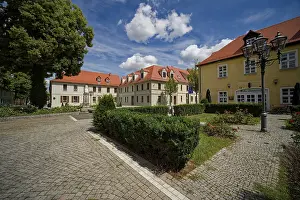 Uninhabited German Streets Prints: Architectural complex WallstraBe on Bachplatz