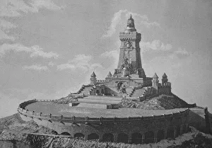 Print of 19th Century Architectural Design for Kyffhaeuser Monument