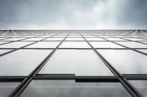 German Architecture Photos Prints: Architectural detail - office wall against a cloudy sky
