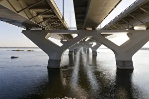 Modern Bridge Architecture Prints: Architecture, view under a modern bridge
