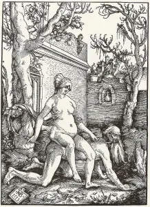 Ancient Civilization Illustrations Prints: Aristotle, a Greek polymath and Phyllis