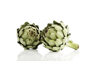 Cutout Food Images Prints: Two Artichokes