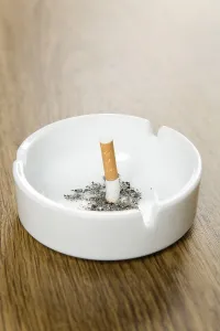 Smoking Addiction Prints: Ashtray with a cigarette