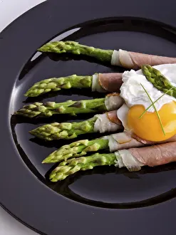 Asparagus With Fried Egg Prints: Asparagi with fried egg