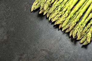 Copy Space Image Prints: Asparagus on rustic table with copy space