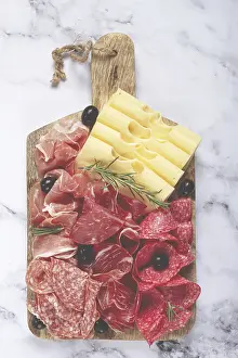 Breakfast Meat Selection Prints: Assorted meat, appetizer, prosciutto