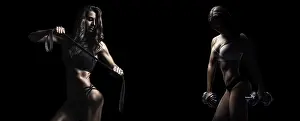 Fitness Athlete Prints: Two athletes posing against a black background