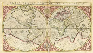 Antique Maps For Sale Prints: Atlas, map from 1623, world map