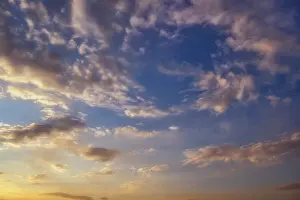 Overcast Evening Atmosphere Prints: Atmospheric cloud formation at sunset