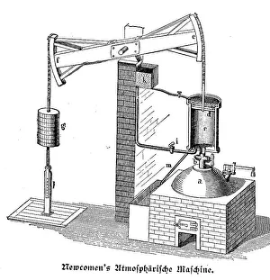 Newcomen Steam Engine Prints: Atmospheric Engine after Newcomen