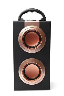 Bright Studio Lighting Photography Prints: Audio speaker on white background