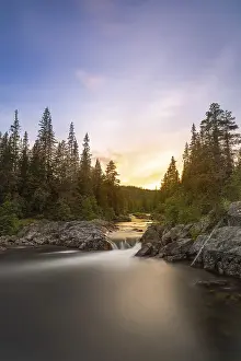 Norway Waterfalls Prints: Austbygdae, waterfall, river