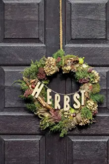 Empty Autumn Landscape Prints: Autumn wreath