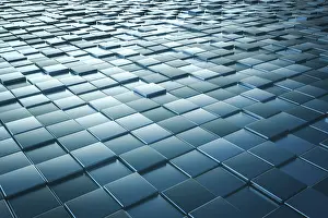 Modern Building Wallpaper Prints: A background image of some metallic cubes
