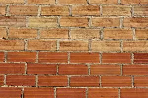 No People Wallpaper Design Prints: Background image, wall of red bricks with cement