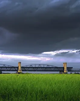 Deserted Countryside Europe Prints: In the background 'Lisewski Bridge'