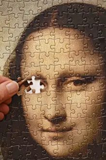 Mona Lisa Jigsaw Puzzle Prints: Background of a Mona Lisa jigsaw